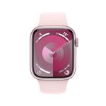 Apple Watch Series 9 45 mm Cellular Pink Aluminium so svetloružovým športovým remienkom - S/M