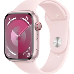 Apple Watch Series 9 45 mm Cellular Pink Aluminium so svetloružovým športovým remienkom - S/M