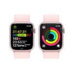 Apple Watch Series 9 45 mm Cellular Pink Aluminium so svetloružovým športovým remienkom