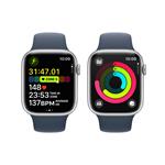 Apple Watch Series 9 45 mm Cellular Silver Aluminium s ľadovo modrým športovým remienkom - M/L