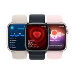 Apple Watch Series 9 45 mm Cellular Silver z nehrdzavejúcej ocele so strieborným milánskym napínačom