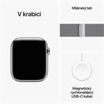 Apple Watch Series 9 45 mm Cellular Silver z nehrdzavejúcej ocele so strieborným milánskym napínačom