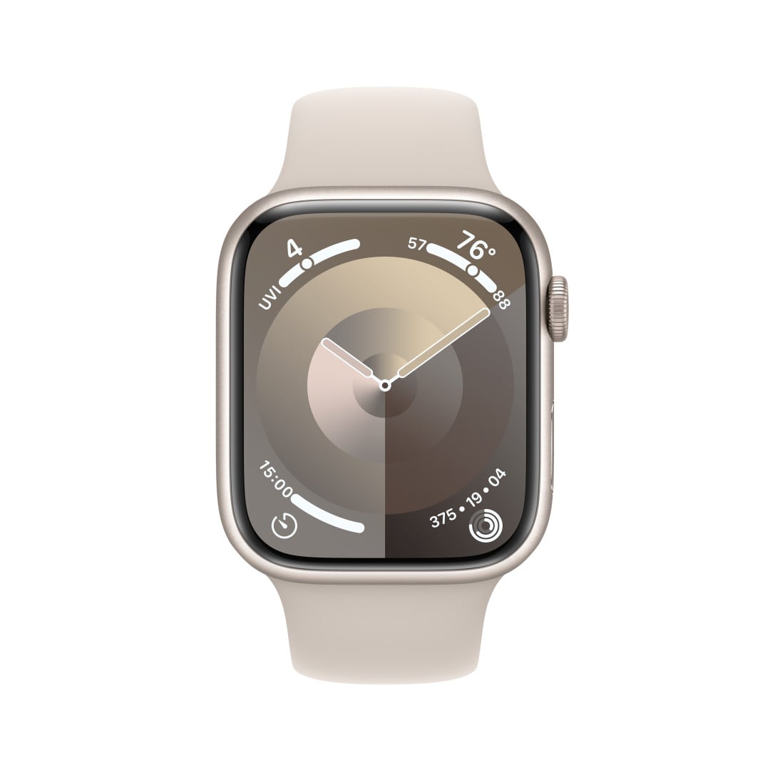 Apple Watch Series 9 45 mm Cellular Star White Aluminium s bielym športovým remienkom Star - M/L