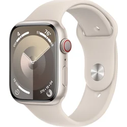 Apple Watch Series 9 45 mm Cellular Star White Aluminium s bielym športovým remienkom Star - M/L