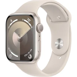 Apple Watch Series 9 45 mm Hviezdne biely hliník s hviezdne bielym športovým remienkom - S/M