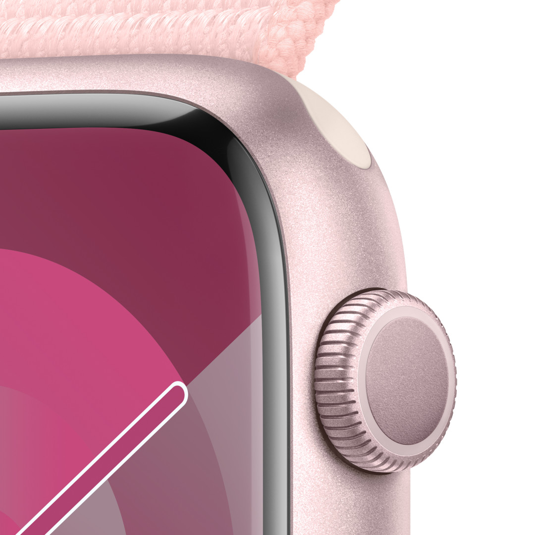Apple Watch Series 9 45 mm ružový hliník so svetloružovým športovým remienkom