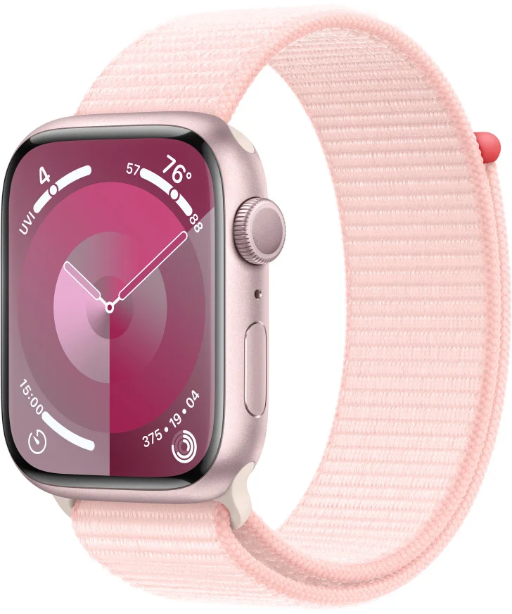 Apple Watch Series 9 45 mm ružový hliník so svetloružovým športovým remienkom
