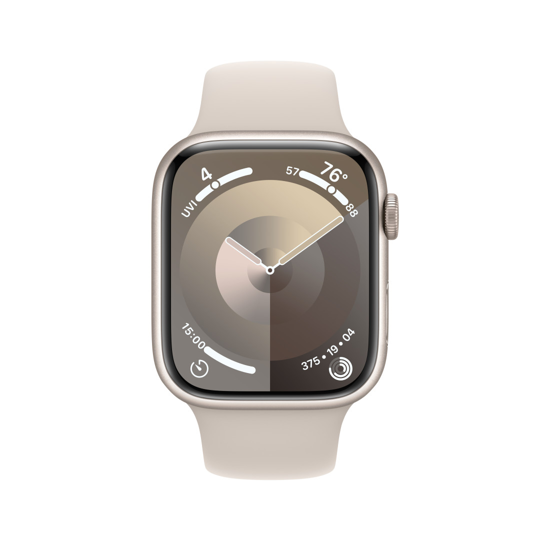 Apple Watch Series 9 45mm Cellular Hvězdně bílý hliník s hvězdně bílým sportovním řemínkem - M/L