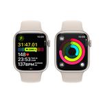 Apple Watch Series 9 45mm Cellular Hvězdně bílý hliník s hvězdně bílým sportovním řemínkem - M/L