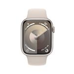 Apple Watch Series 9 45mm Hvězdně bílý hliník s hvězdně bílým sportovním řemínkem - S/M