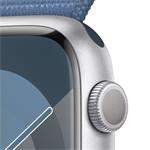 Apple Watch Series 9 45mm Stříbrný hliník s ledově modrým provlékacím sportovním řemínkem