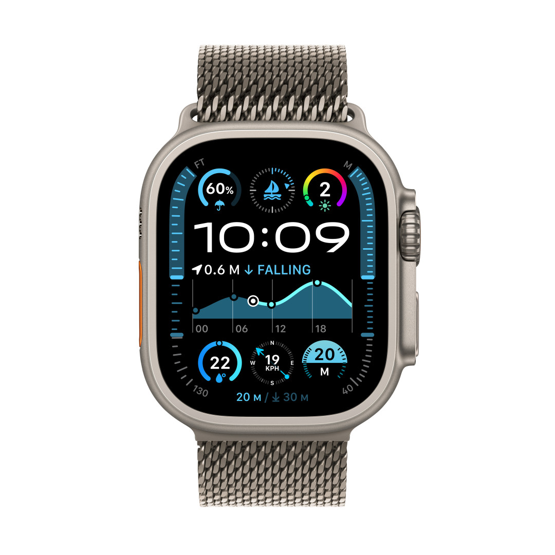 Apple Watch Ultra 2 GPS + Cellular 49 mm puzdro z prírodného titánu s milánskou slučkou z prírodného titánu - M (MX5R3CS/A)