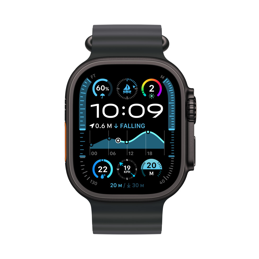 Apple Watch Ultra 2 GPS + Cellular 49mm Black Titanium Case with Black Ocean Band (MX4P3CS/A)