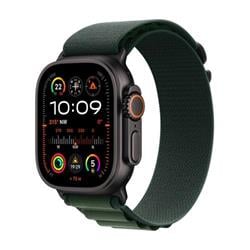 Apple Watch Ultra 2 GPS + Cellular 49mm Black Titanium Case with Dark Green Alpine Loop - Small (MX4Q3CS/A)