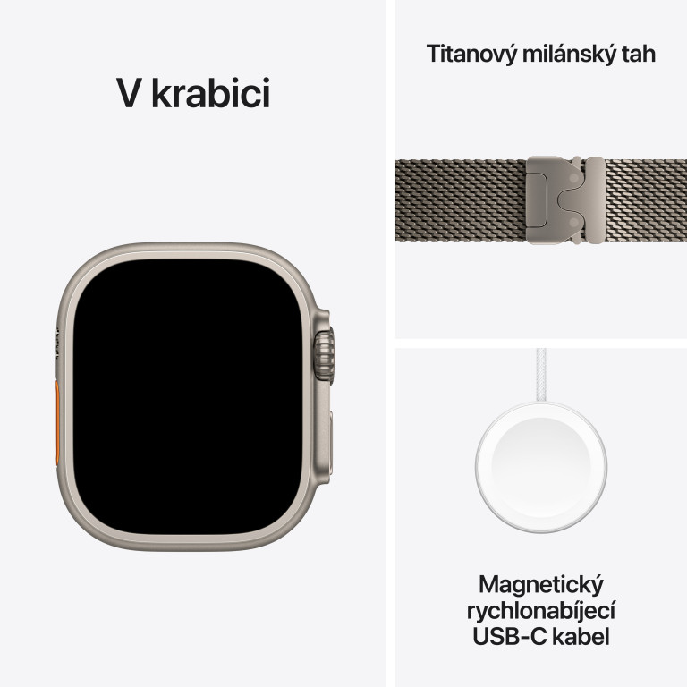 Apple Watch Ultra 3 GPS + Cellular 49 mm Titanium + Titanium Mil Loop - Malé
