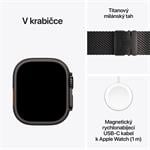 Apple Watch Ultra 4 GPS + Cellular 49 mm, čierne titánové puzdro s čiernym titánovým milánskym remienkom – L