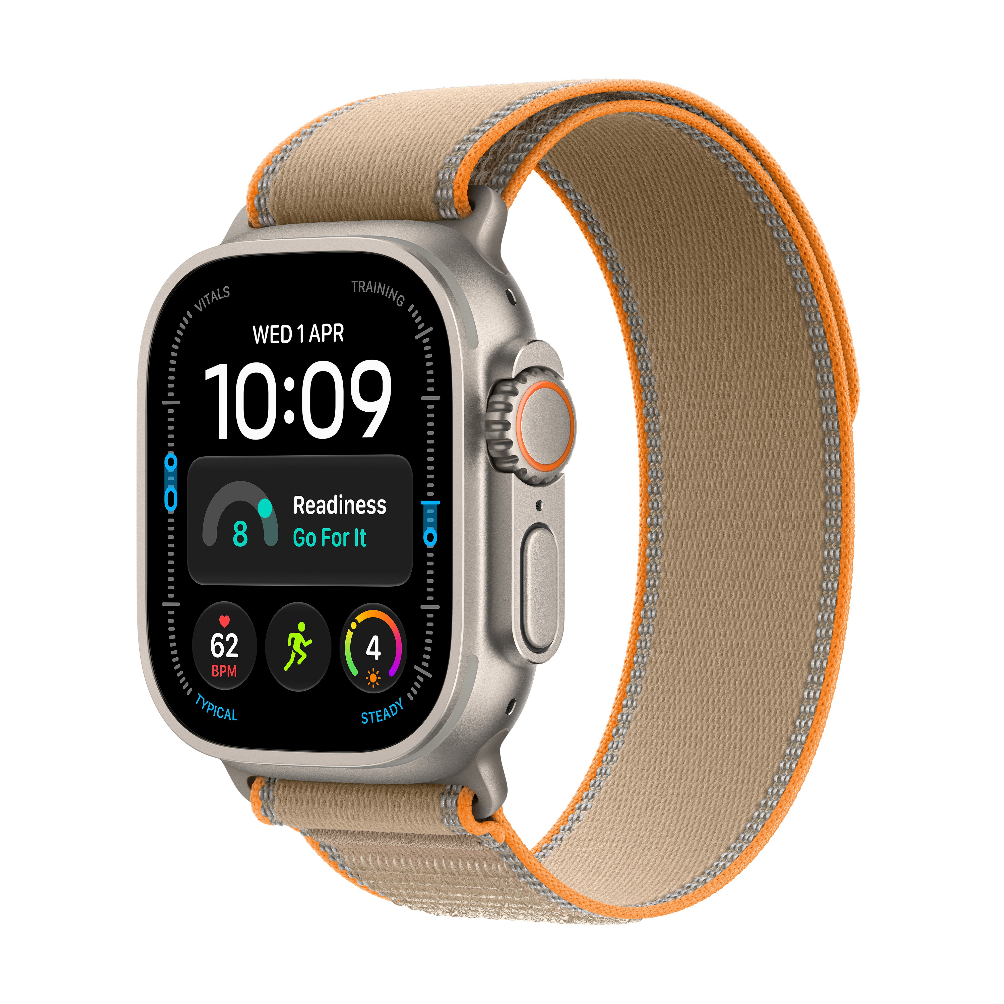 Apple Watch Ultra 4 GPS + Cellular 49mm Natural Titanium Case with Sand Trail Loop - S/M
