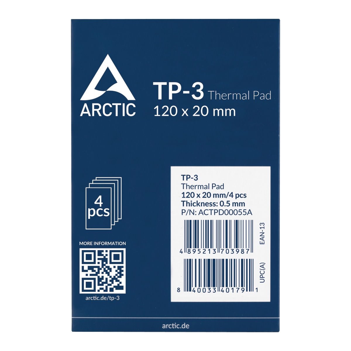 ARCTIC teplovodivá podložka - TP-3 120 x 20 x 0,5 / 4 pack