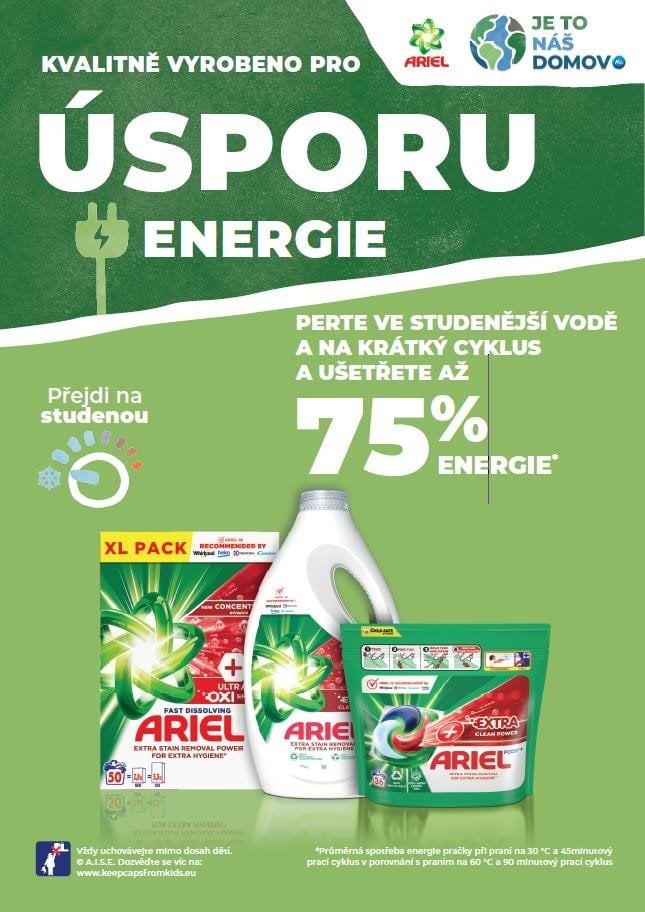 Ariel Gelové kapsle na praní Extra Clean Power, 60 ks