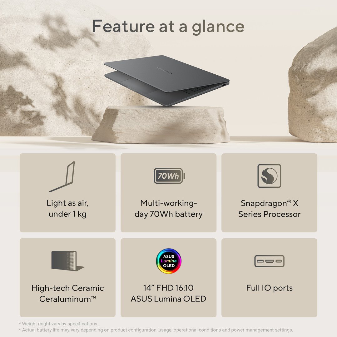 ASUS Zenbook A14 OLED UX3407QA-OLED202W Zabriskie Beige