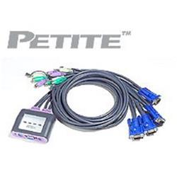 ATEN KVM switch CS-64A PS/2 4PC mini vč. kabeláže 1,2