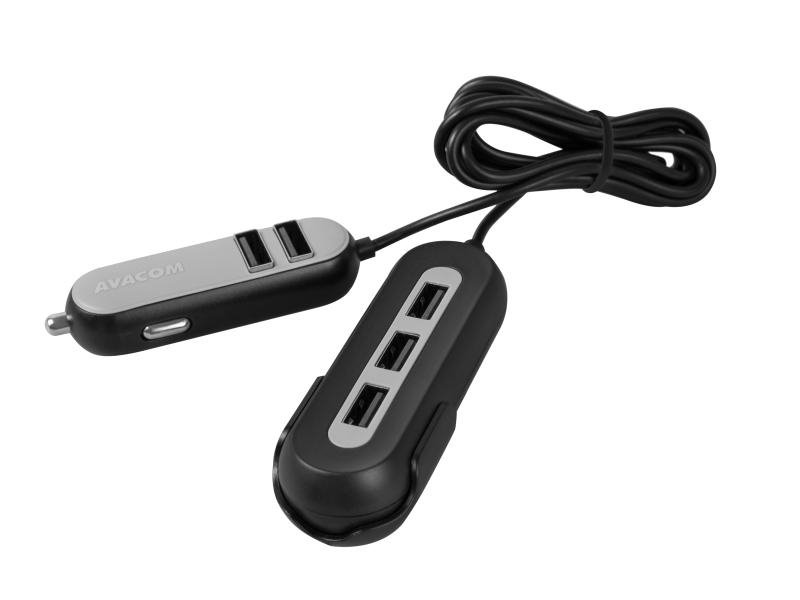 AVACOM CarHUB nabíjačka do auta 5x USB výstup, čierna NACL-CH5X-KK