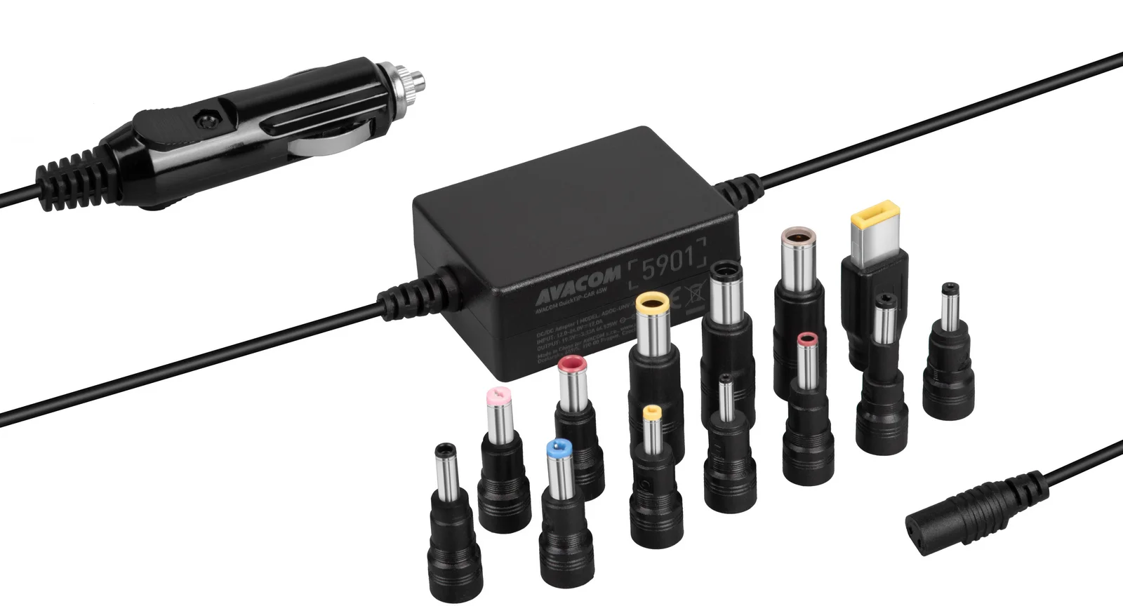 Avacom QuickTIP-CAR 65W - univerzálny adaptér do auta pre notebooky + 13 konektorov