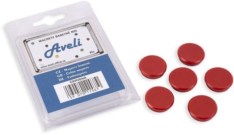 Aveli set magnetů, 4ks, červená barva