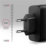AXAGON ACU-DPQ100, sieťová nabíjačka GaN 100 W, 3x port (USB-A + dvojitý USB-C), PD3.0/PPS/QC4+/Apple