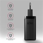 AXAGON ACU-DPQ65, GaN nabíjačka do siete, 3x port, 65W