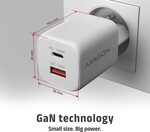 AXAGON ACU-PQ100W, GaN sieťová nabíjačka 100 W, USB-A + USB-C, PD3.0/PPS/QC4+/SFC2.0/Apple, biela