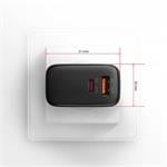AXAGON ACU-PQ45 GaN sieťová nabíjačka 45 W, 2x port (USB-A + USB-C), PD3.0/PPS/QC4+/SFC 2.0/AFC/Apple