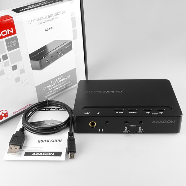 AXAGON ADA-71 SOUNDbox USB real 7.1 audio adapter