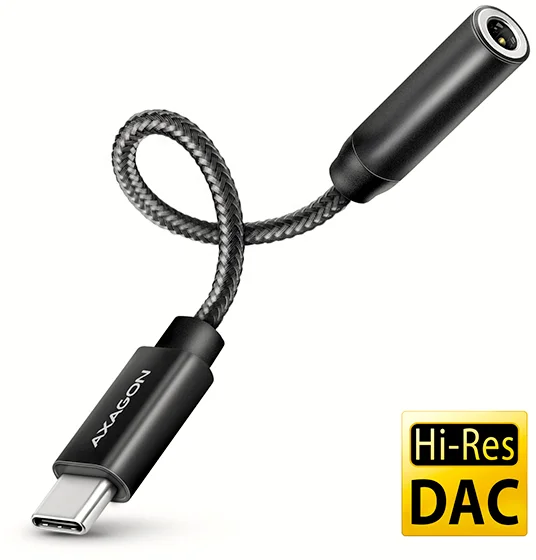 AXAGON ADA-HC, USB-C na 3.5mm jack - Hi-Res DAC audio adaptér, 384kHz/32bit, stereo