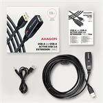 AXAGON ADR-215, USB 2.0 A-M -> A-F aktívny predlžovací / opakovací kábel, 15 m