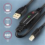 AXAGON ADR-220B, aktívny prepojovací kábel USB 2.0 A-M -> B-M, 20 m