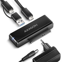 AXAGON ADSA-FPX, adaptér USB-C 10Gb/s - SATA 6G, 2,5"/3,5" SSD/HDD FAST PORT X, vrátane. Napájací zdroj AC
