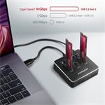 AXAGON ADSA-M2C, USB-C 3.2 Gen 2 - 2x M.2 NVMe SSD dokovacia stanica