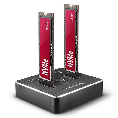 AXAGON ADSA-M2C, USB-C 3.2 Gen 2 - 2x M.2 NVMe SSD dokovacia stanica