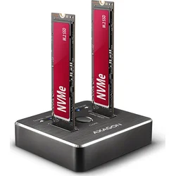AXAGON ADSA-M2C, USB-C 3.2 Gen 2 - 2x M.2 NVMe SSD dokovacia stanica