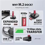 AXAGON ADSA-M2C11L, USB-C 10Gbps dokovací stanice pro 1× M.2 NVMe SSD