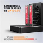 AXAGON ADSA-M2C22, USB-C 20Gbps dokovací stanice pro 2× M.2 NVMe/SATA SSD s funkcí klonování