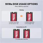 AXAGON ADSA-M2C22L, dokovacia stanica USB-C s rýchlosťou 20 Gb/s pre 2× SSD M.2 NVMe s funkciou klonovania