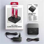 AXAGON ADSA-M2C22L, dokovacia stanica USB-C s rýchlosťou 20 Gb/s pre 2× SSD M.2 NVMe s funkciou klonovania
