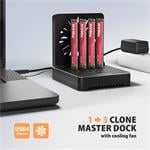 AXAGON ADSA-M2C44, dokovacia stanica USB4 pre 4× M.2 NVMe SSD s funkciou klonovania