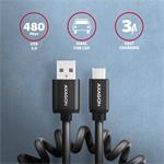 AXAGON BUCM-AM10TB, kábel TWISTER USB-C <-> USB-A, 0,6 m