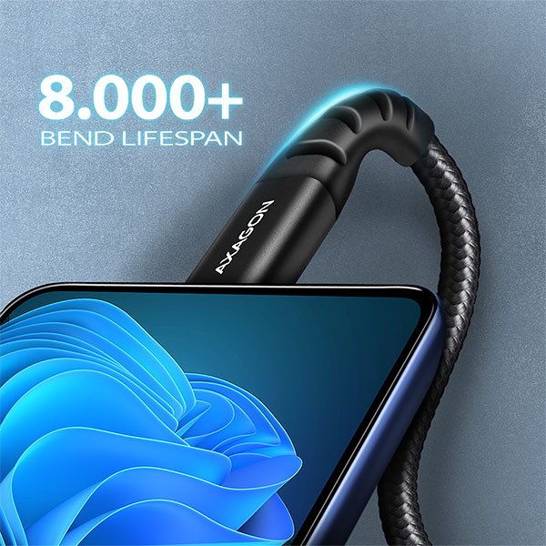 AXAGON BUCM-CM20AB, HQ kabel USB-C <-> USB-C, 2m