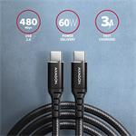 AXAGON BUCM-CM30AB, HQ kabel USB-C <-> USB-C, 3m