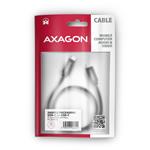 AXAGON BUCM2-CM15AB, CHARGE kábel USB-C <-> USB-C, 1,5 m, Hi-Speed USB, PD 240W 5A, ALU, opletenie, čierny
