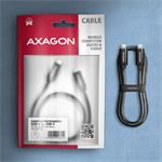 AXAGON BUCM2-CM20AB, CHARGE kábel USB-C <-> USB-C, 2 m, Hi-Speed USB, PD 240W 5A, ALU, opletenie, čierny